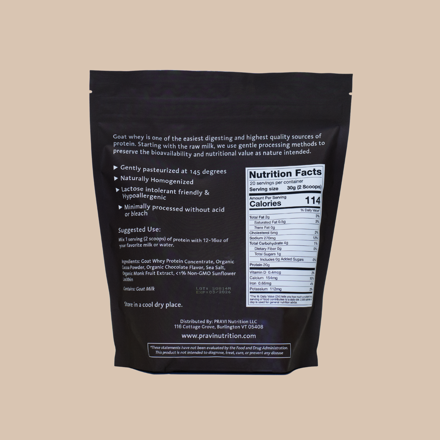 Chocolate Goat Whey Protein