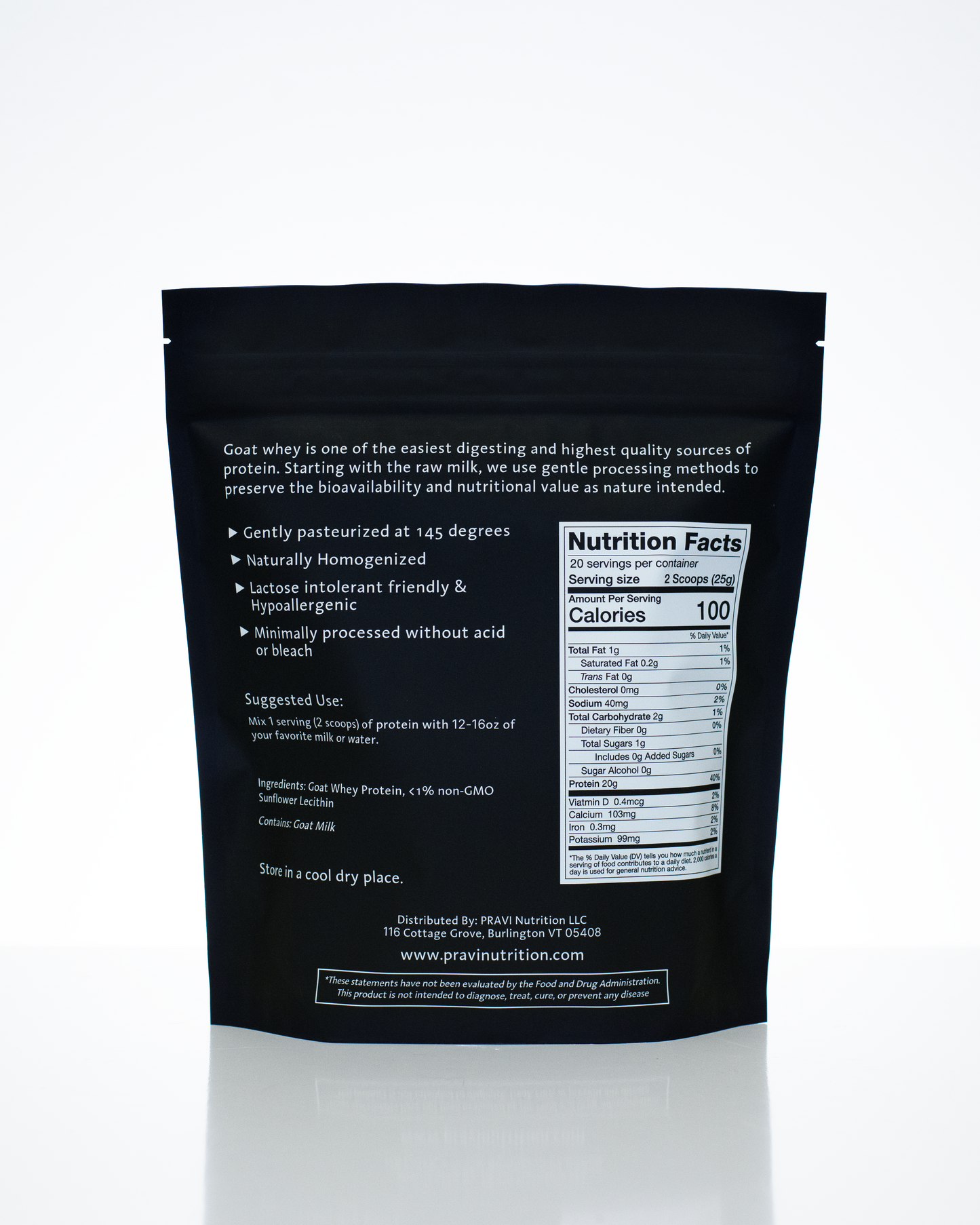 Unflavored Goat Whey Protein