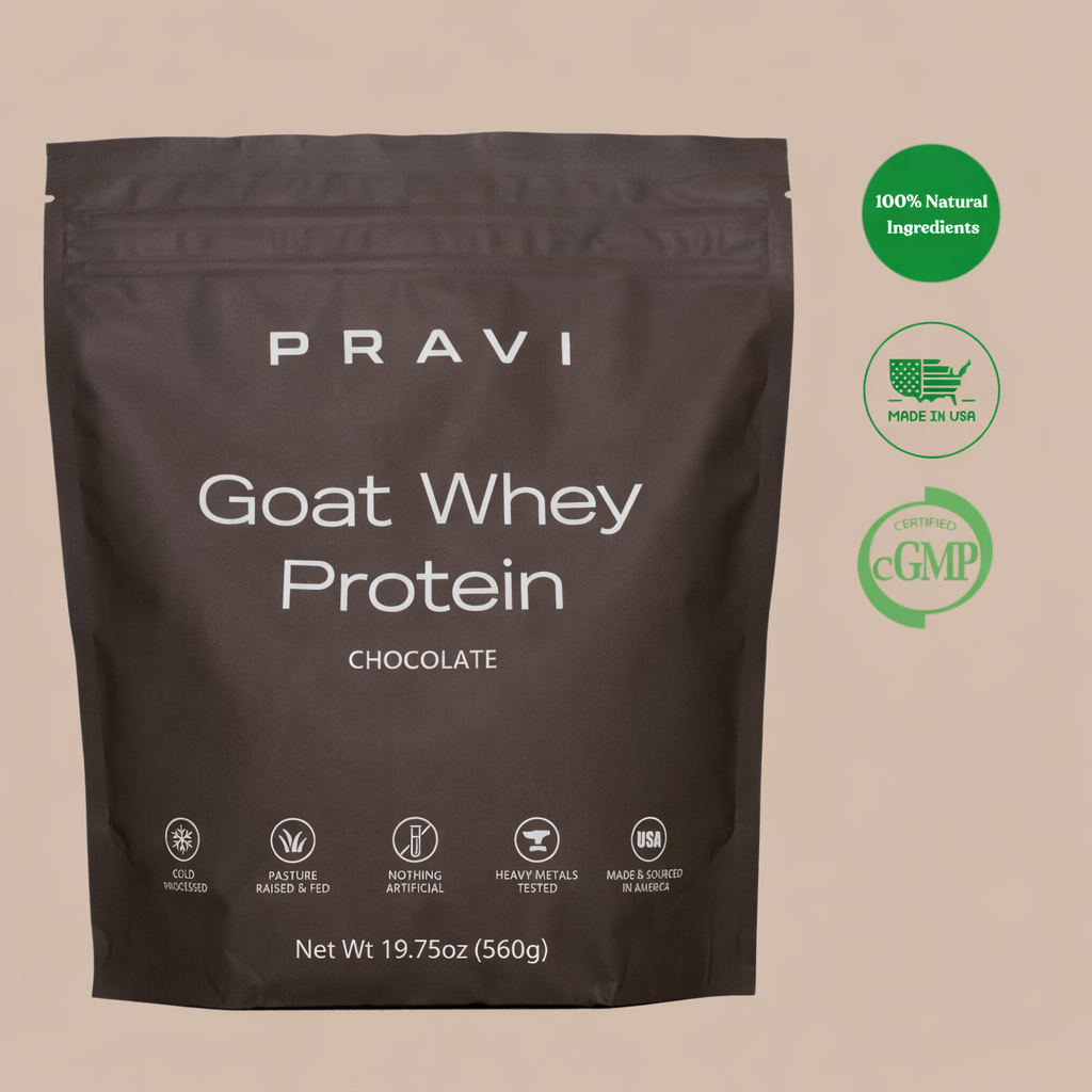 PRAVI Chocolate Goat Whey Protein Pasture Raised, Heavy Metals tested
