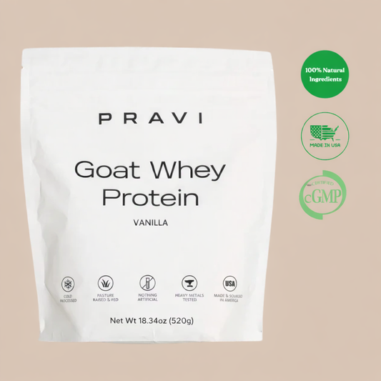 PRAVI Vanilla Goat Whey Protein Powder 20 servings